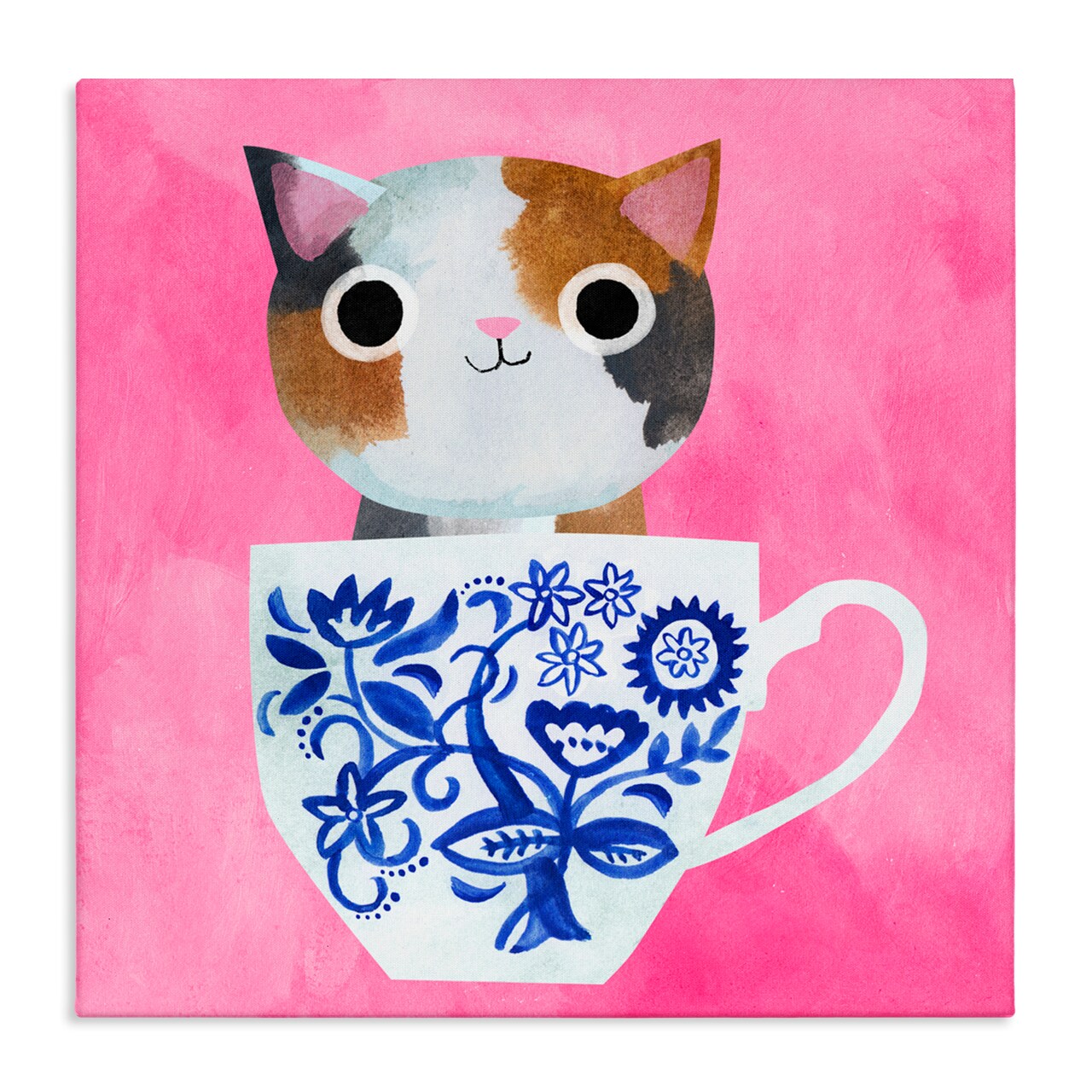 Stupell Industries Whimsical Teacup Kitten Canvas, design by Angie Rozelaar